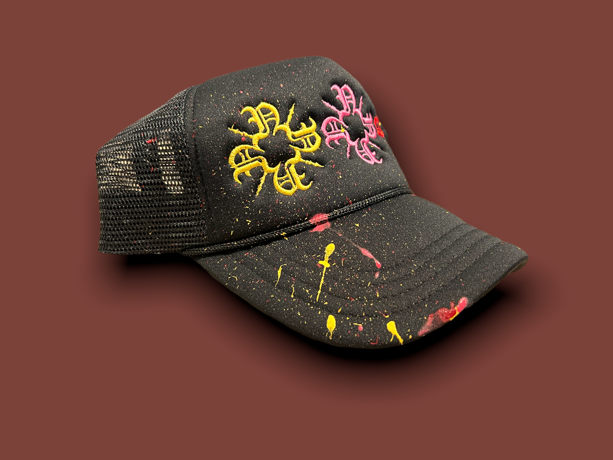 Multicolor Monogram Black Foam Trucker Hat - WITH PAINT