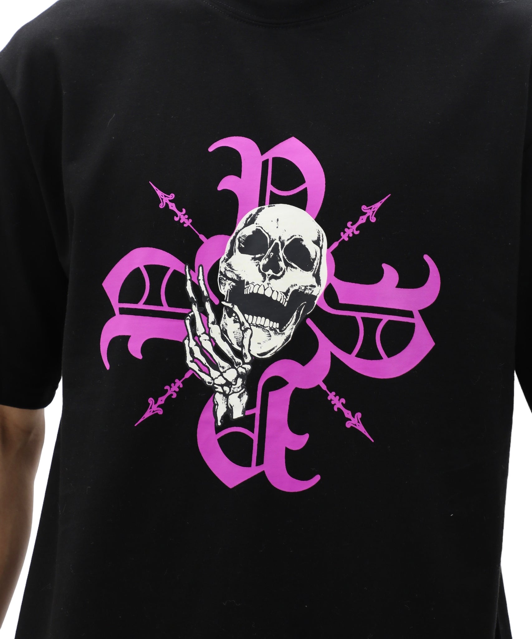 Purple Monogram Skull Tee - Black