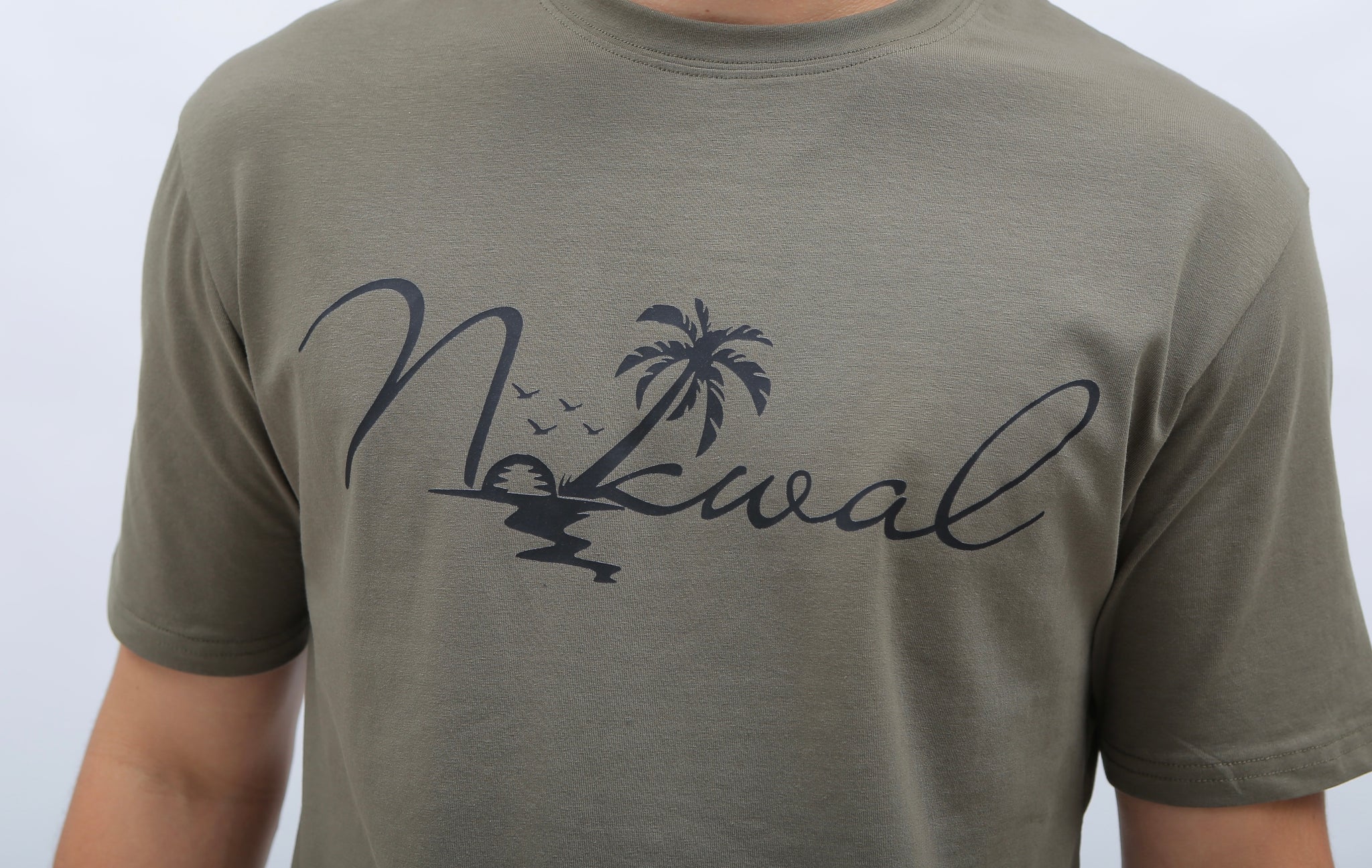 Palm Tree Olive T-Shirt w/ Black Nokwal Signature