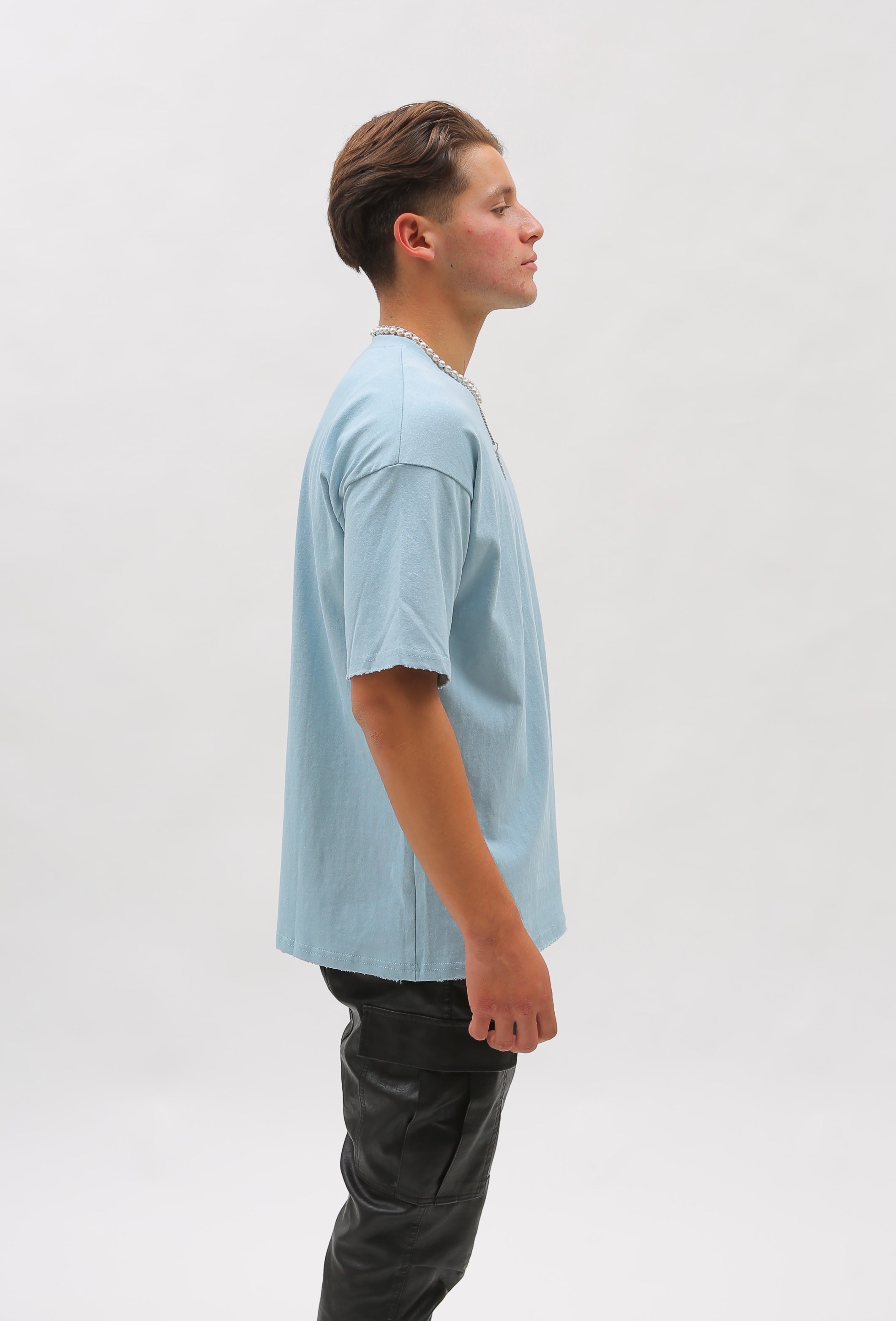 Drop Shoulder T-Shirt - Sky Blue